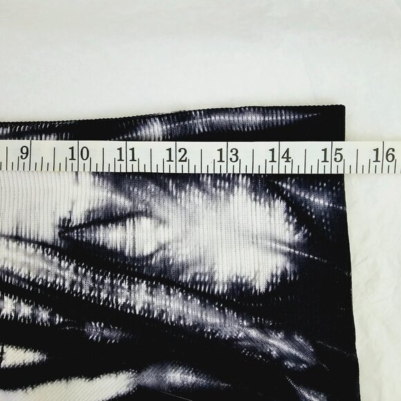 French Laundry Black & White Tie-Dye Stretch Leggings High Waist Comfy Sz L/XL - Picture 5 of 9